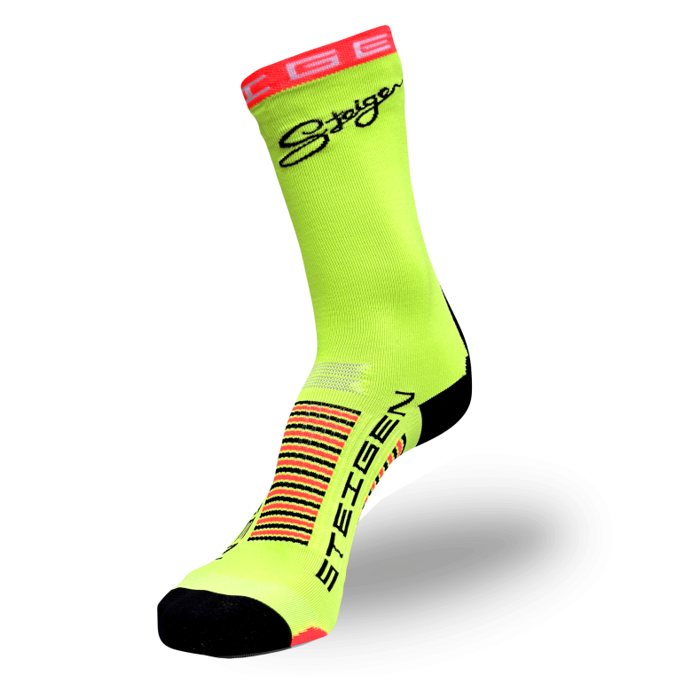 Fluro Yellow Running Socks ¾ Length