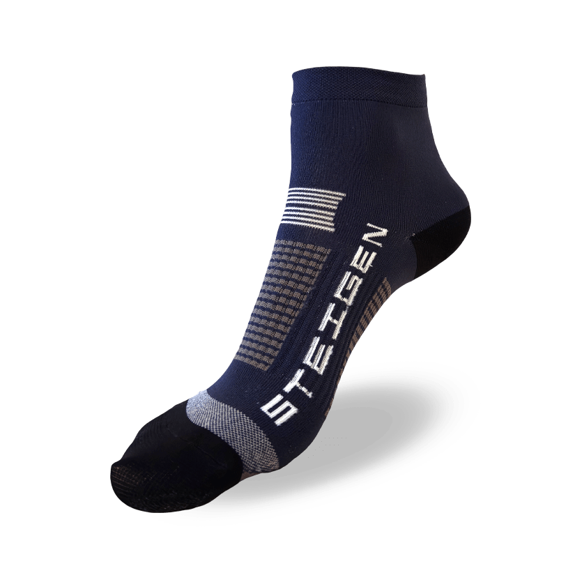 School Navy Running Socks ¼ Length