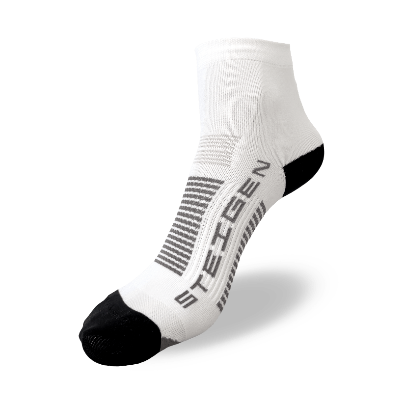 Kids School White Running Socks ¼ Length